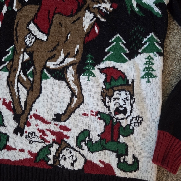 Grim Reaper Ugly Christmas Sweater Black Matter HOT TOPIC EXCLUSIVE Adult S - Picture 5 of 10